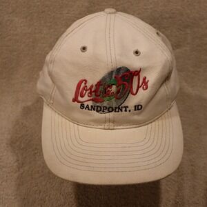 Lost in the 50s Sandpoint ID Baseball Cap Embroidered Graphic Strapback Beige